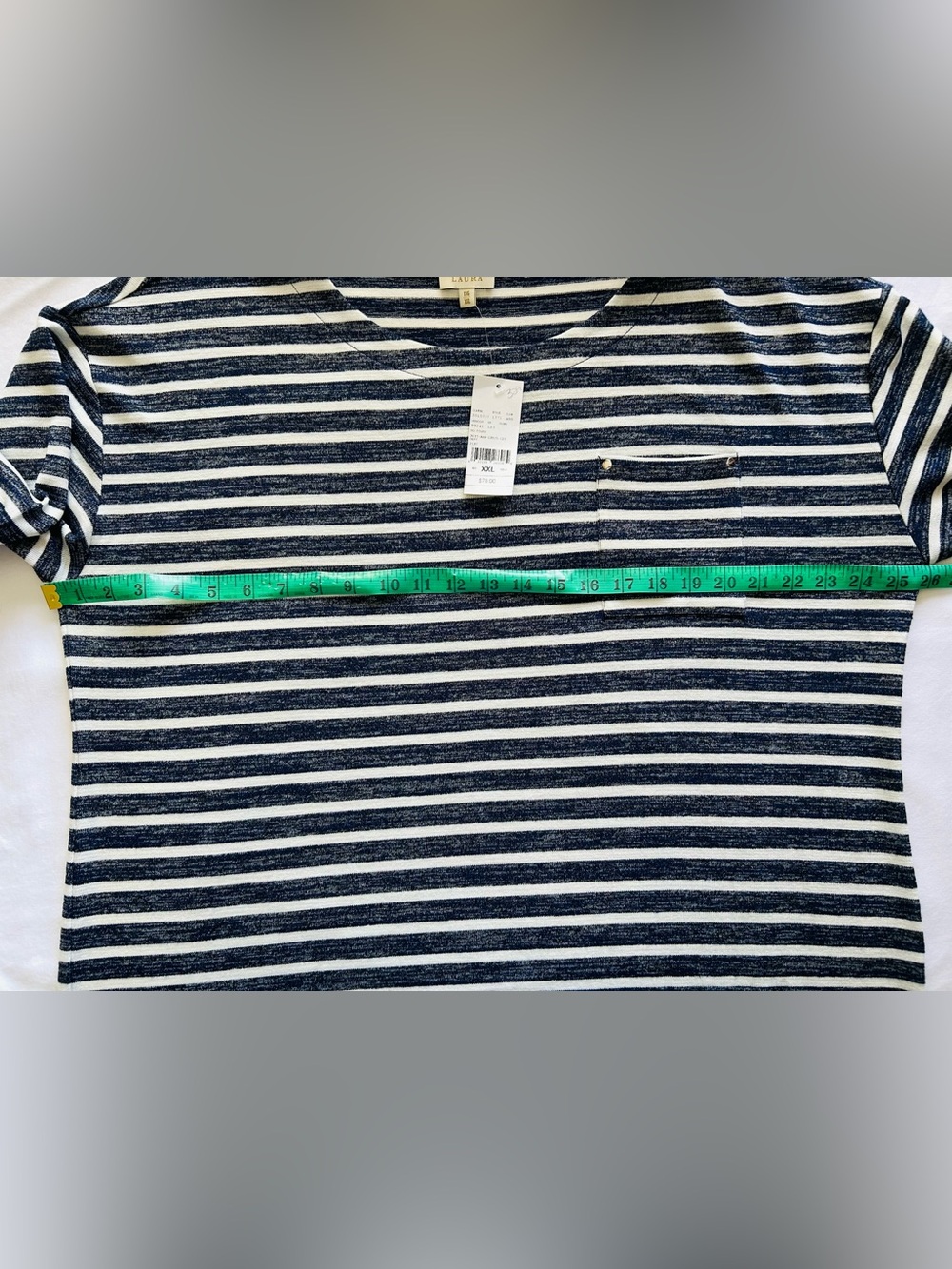NWT- Laura Long-Sleeved Tee in Navy/White Stripe - Picture 9 of 9